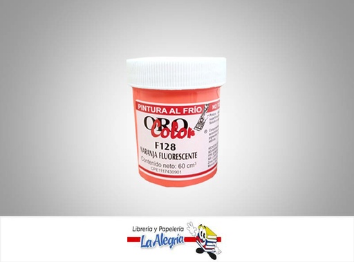 [7590015001558] PINTURA AL FRIO 60CC F128 NARANJA FLUORECENTE MARCA ORO COLOR