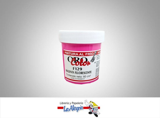 [7590015001565] PINTURA AL FRIO 60CC F129 MAGENTA FLUORECENTE MARCA ORO COLOR