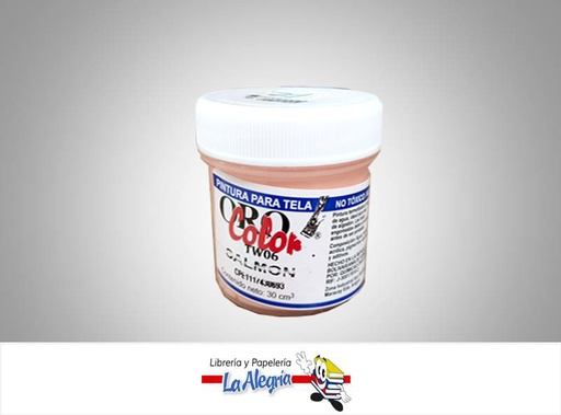 [7590015001688] PINTURA P/TELA TW06 30CCSALMON MARCA ORO COLOR   