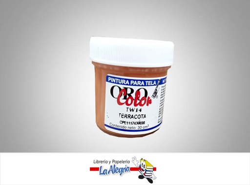 [7590015001763] PINTURA P/TELA 30CC TW14 TERRACOTA MARCA ORO COLOR   