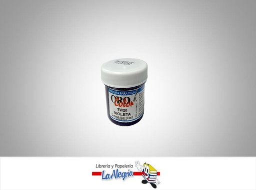 [7590015001824] PINTURA P/TELA 30CC TW20 VIOLETA MARCA ORO COLOR   