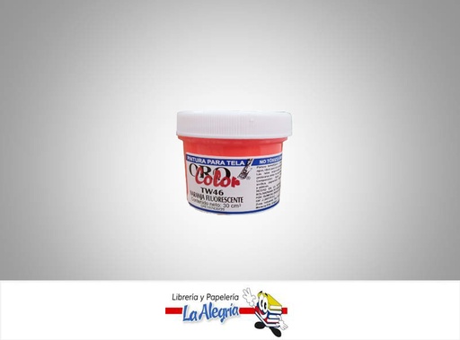 [7590015002012] PINTURA P/TELA TW46 30CC NARANJA FLUORES MARCA ORO COLOR   