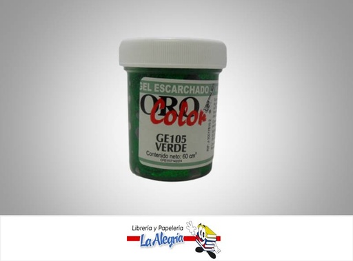 [7590015003699] GEL ESCARCHADO 60CC GE105 VERDE MARCA ORO COLOR   