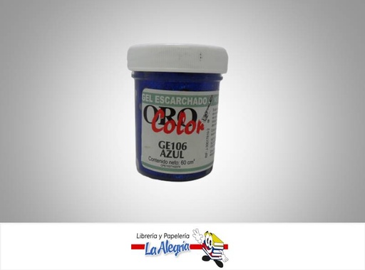 [7590015003705] GEL ESCARCHADO 60CC GE106 AZUL MARCA ORO COLOR   