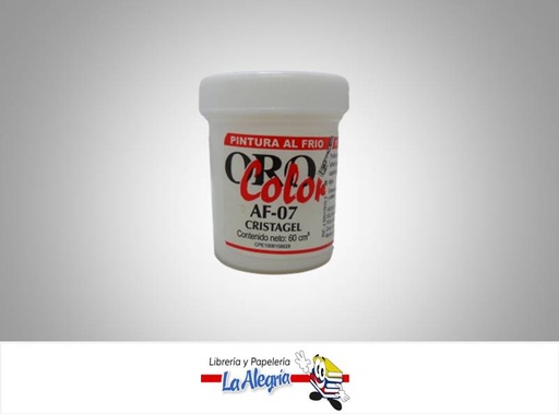 [7590015003767] PINTURA AL FRIO 60CC AF-07 CRISTAGEL MARCA ORO COLOR   