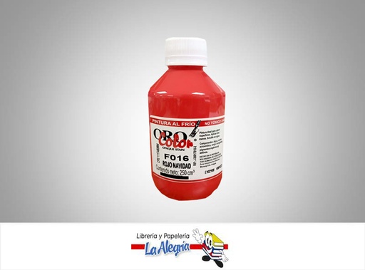 [7590015006744] PINTURA AL FRIO 250CC F016 ROJO NAVIDAD MARCA ORO COLOR
