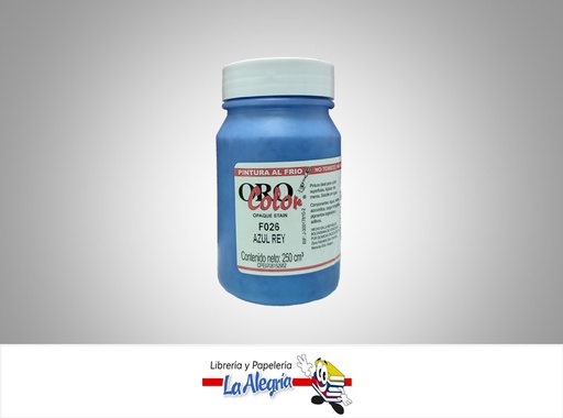 [7590015006782] PINTURA AL FRIO 250CC AZUL REY F026 MARCA ORO COLOR