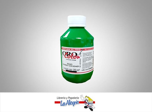 [7590015006805] PINTURA AL FRIO 250CC F045 VERDE NAVIDAD MARCA ORO COLOR