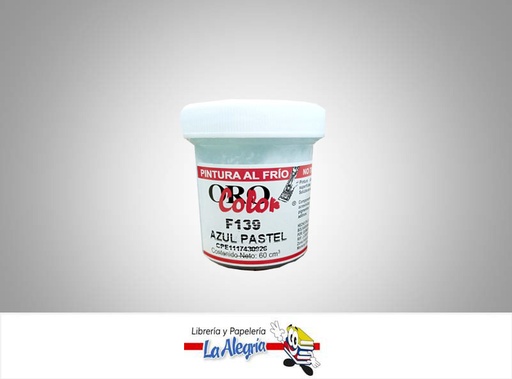 [7590015008618] PINTURA AL FRIO 60CC F139 AZUL PASTEL MARCA ORO COLOR   