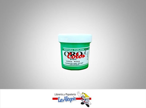 [7590015015500] PINTURA PERLADA 22CC P01 VERDE AGUA MARCA ORO COLOR