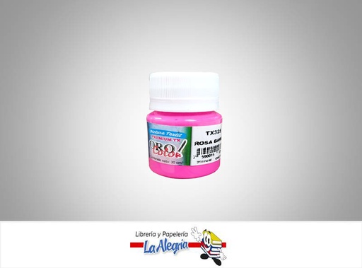 [7590015035676] PINTURA PARA TELA TX325 30CC ROSA BARBIE MARCA ORO COLOR