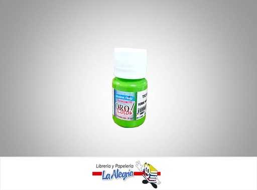 [7590015036017] PINTURA PARA TELA TX359 30CCVERDE MANZANA MARCA ORO COLOR