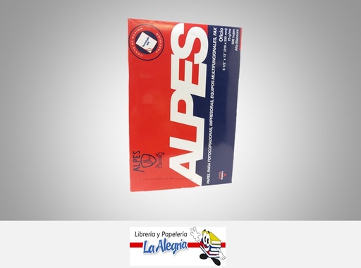 [7591143004404] RESMA PAPEL 500H BASE 20 OFICIO MARCA ALPES   