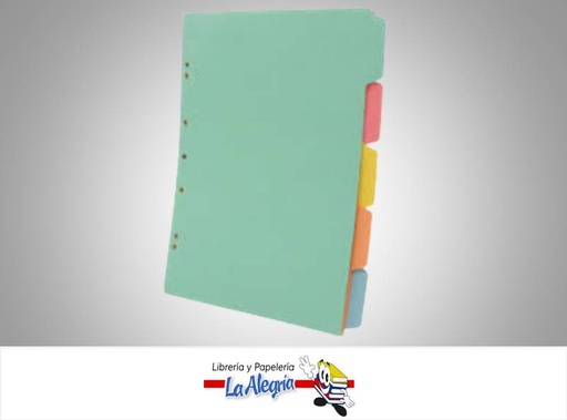 [7591143017176] SEPARADOR CARTA 8 MATERIAS COLORES MARCA S/M