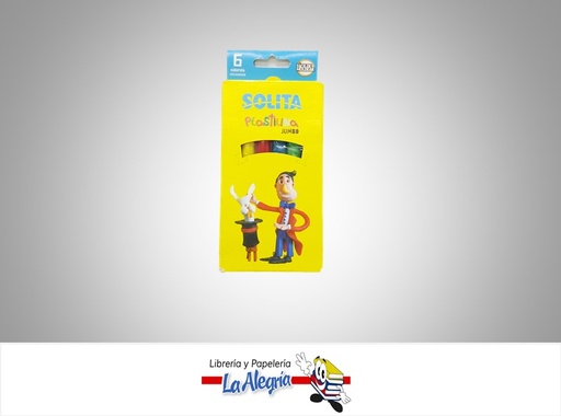 [7591147203117] PLASTILINA 6 COL JUMBO 6GR MARCA SOLITA