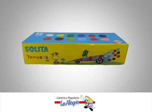[7591147204121] TEMPERA GEL STE004 25GR 12 COLORES C/U MARCA SOLITA