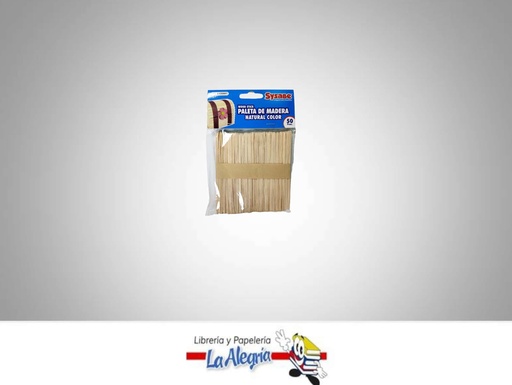 [7591213011332] PALETA MADERA 130X10XMM NATURAL 50UND MARCA S/M