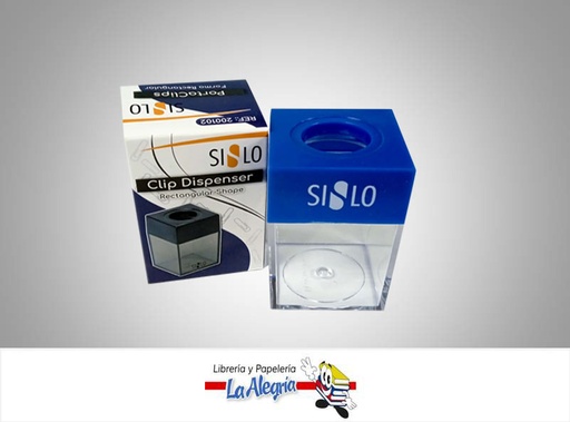 [7591213013916] PORTA CLIP FORMA RECTANGULAR AZUL/NEGRO MARCA SYSABE   