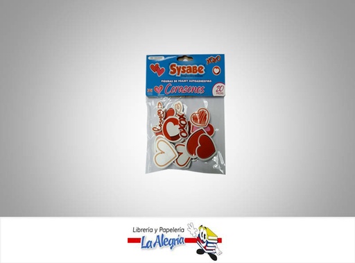 [7591213016085] FIGURAS DE FOAMI ADHESIVA CORAZONES  MARCA SYSABE