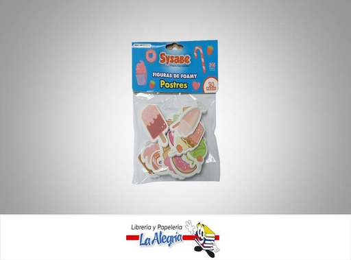 [7591213020082] FIGURA DE FOAMI ADHESIVA POSTRES PAQ. 14 PZA MARCA SYSABE