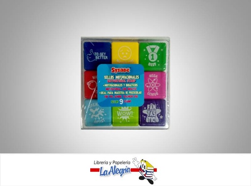 [7591213021447] SELLO MOTIVACIONAL SM5128 9 PIEZAS MARCA SYSABE
