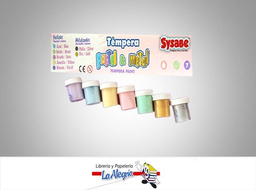 [7591213022147] TEMPERA PASTEL & METAL 7 COLOR MARCA SYSABE