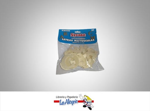 [7591213012742] FIGURA DE MDF ADHESIVA LETRAS MAYUSCULAS 26 PZ MARCA SYSABE