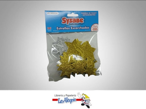 [7591213024899] FIGURA DE FOAMI ADHESIVA ESTRELLAS ESCARCHA MARCA SYSABE