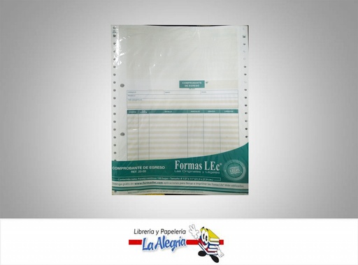 [7591252223703] COMPROBANTE EGRESO 100F REF20-05 MARCA FORMAS LEC   