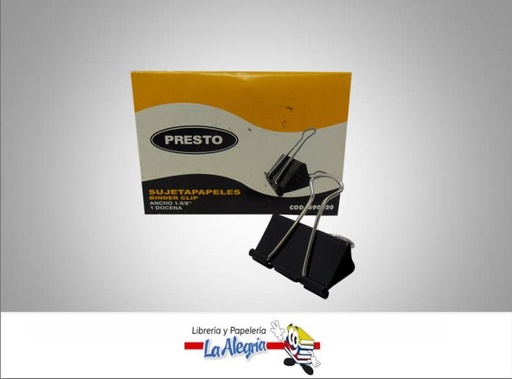 [7591447900204] BINDER CLIP 1-5/8 41MM 12 UND MARCA PRESTO   