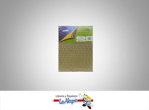 [7591835006952] CARTULINA BRISTOL MARIPOSAS DORADO PAQ 12 UND MARCA COINGRA