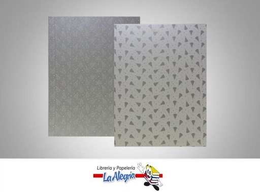 [7591835014124] CARTULINA NAVIDAD/PINOS CARTA PLATA MARCA COINGRA   