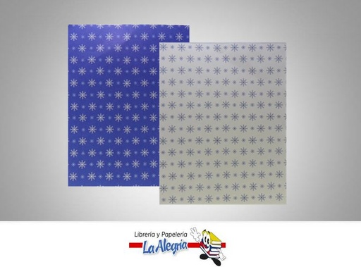 [7591835014131] CARTULINA NAVIDAD/COPOS CARTA AZUL MARCA COINGRA   