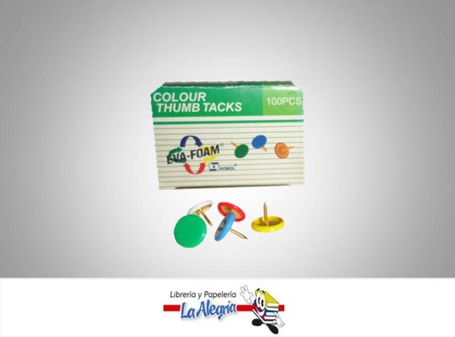 [7592235001646] CHINCHE METALICO COLORES 100 UND MARCA EVA FOAM