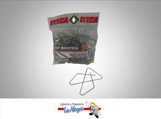 [7592302123462] CLIP MARIPOSA GRANDE TIPO A 12 UND MARCA ITECA   