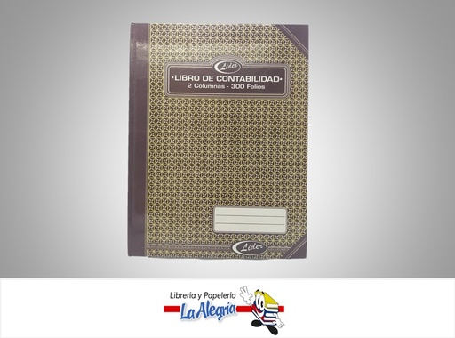[7592474215309] LIBRO DE CONTABILIDAD 2 COL 300 FOLIOS MARCA LIDER   