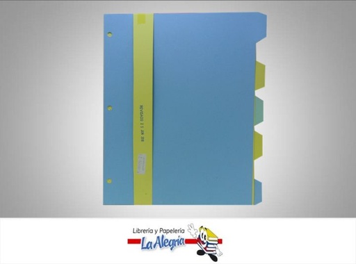 [7592686350058] SEPARADOR DE 5 MATERIA CARTA COLOR CARTA MARCA S/M
