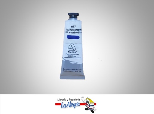 [7592812000086] PINTURA AL OLEO 40CC - 077 - AZUL ULTRAMARINO MARCA ATENEA