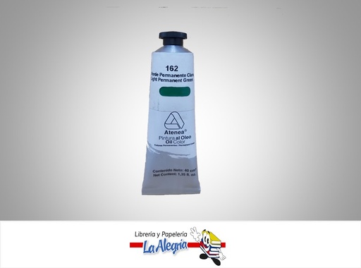 [7592812000369] PINTURA AL OLEO 40CC - 162 - VERDE PERMANENTE CLARO MARCA ATENEA