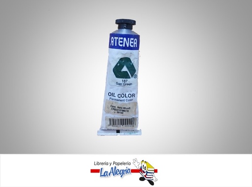 [7592812000406] PINTURA AL OLEO 40CC - 187 - VERDE VEJIGA MARCA ATENEA
