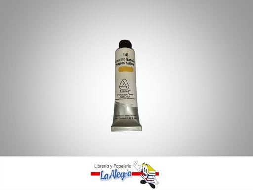 [7592812000529] PINTURA AL OLEO 40CC - 146 - AMARILLO NAPOLES MARCA ATENEA