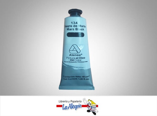 [7592812000567] PINTURA AL OLEO 40CC - 134 - NEGRO DE MARTE MARCA ATENEA