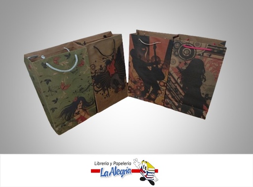[7592936060201] BOLSA REGALO KRAFT BP20 21X36.5 CM ESTAMPADO MARCA CROMO DISEÑOS
