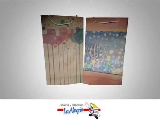 [7592936150209] BOLSA REGALO KRAFT 21X36.5CM COPA/BURBUJA MARCA CROMO DISEÑOS