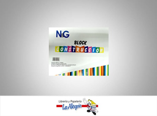 [7593051002046] BLOCK PAPEL CONSTRUCCION 300X210 MM 10 HOJAS MARCA N&G