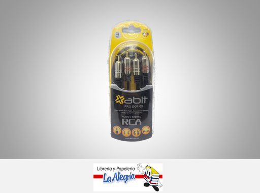 [7593082001179] CABLE DE AUDIO 2 RCA - 2 RCA 3M ABIT MARCA ABIT   