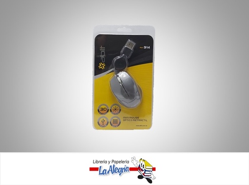 [7593082005771] MOUSE ALAMBRICO MINI RETRACTIL ABIT-914 MARCA ABIT   