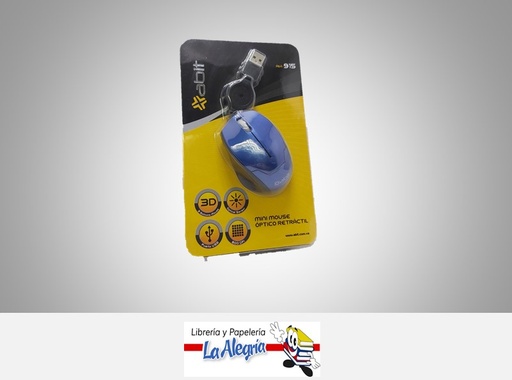 [7593082005788] MOUSE ALAMBRICO MINI RETRACTIL ABIT-915 MARCA ABIT   