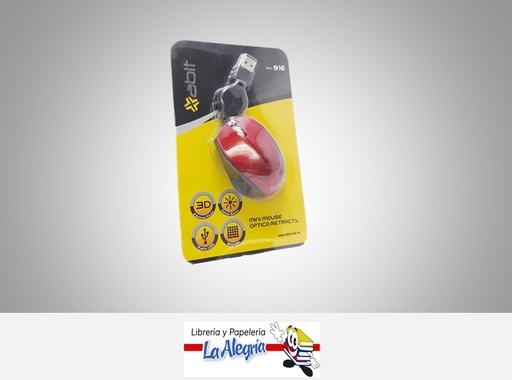 [7593082005795] MOUSE ALAMBRICO MINI RETRACTIL ABIT-916 MARCA ABIT   