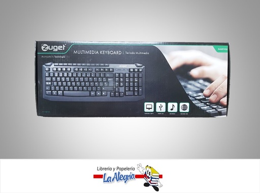 [7593082008406] TECLADO ALAMB. MULTIMEDIA ZUGET-925 MARCA ZUGET   